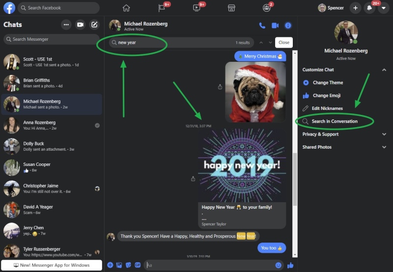 Search messenger in a conversation is back january 2021