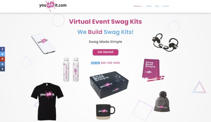 The popular Swag Management platform Youinkit also features a Divi Theme design by me.